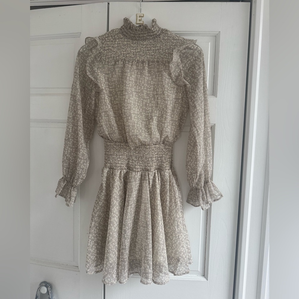 Chic Long Sleeve Floral Dress